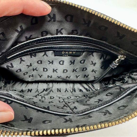 DKNY Bryant Top Zip Black Square Crossbody Bag with Gold Hardware - Picture 4 of 7